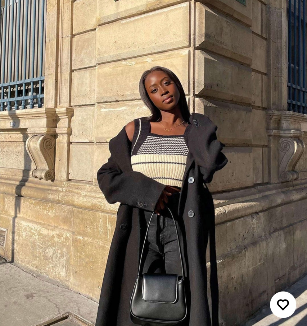 CIDER black and white knit tank crop top