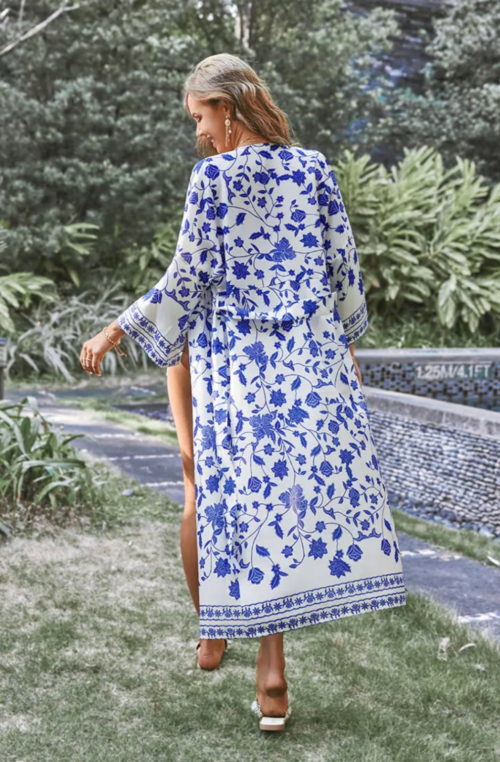 CUPSHE carlene open front kimono cover up with belt