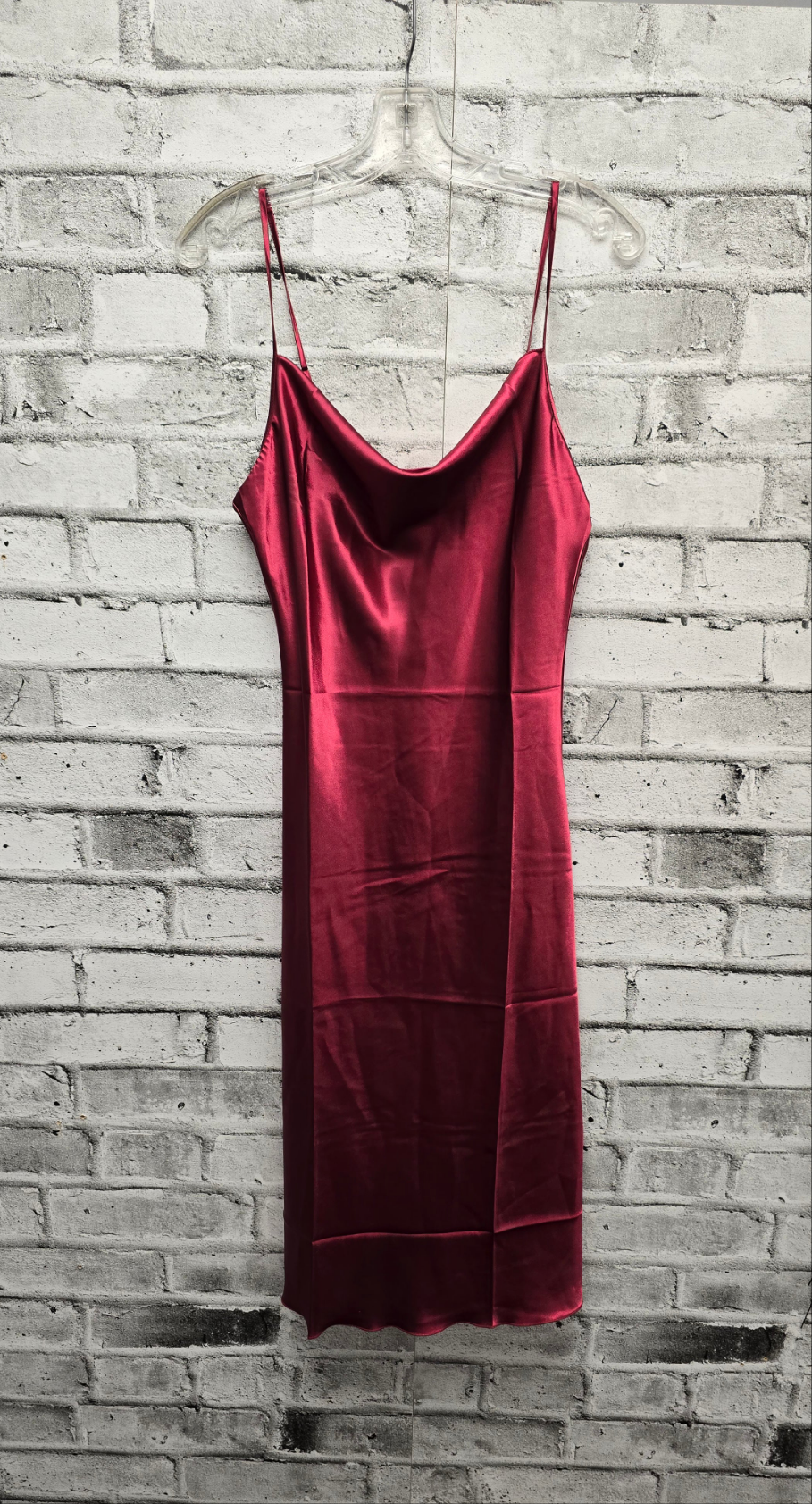 Red satin cami slip nighty dress