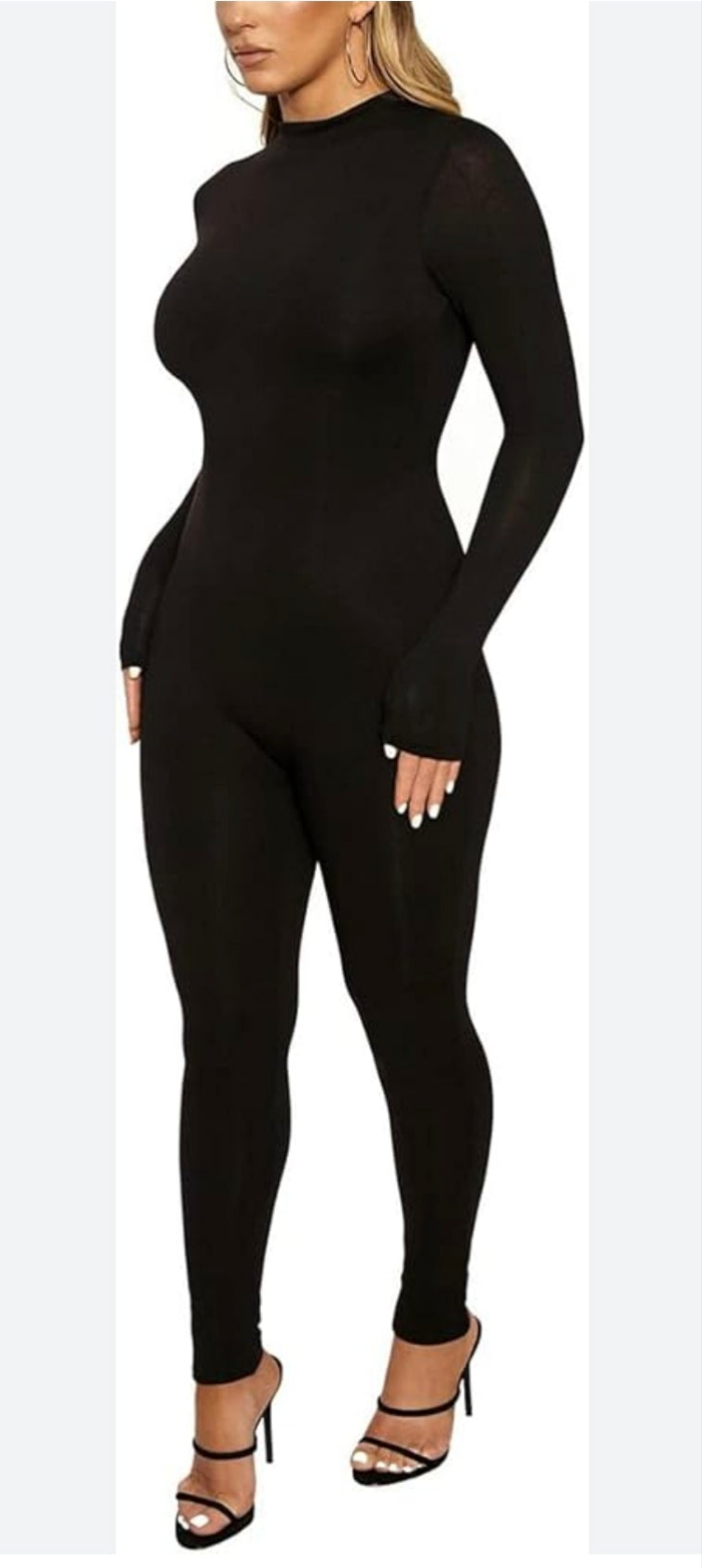 Womens black tight jumpsuit