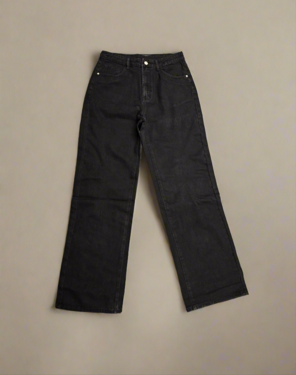 Womens black high waisted straight leg jeans