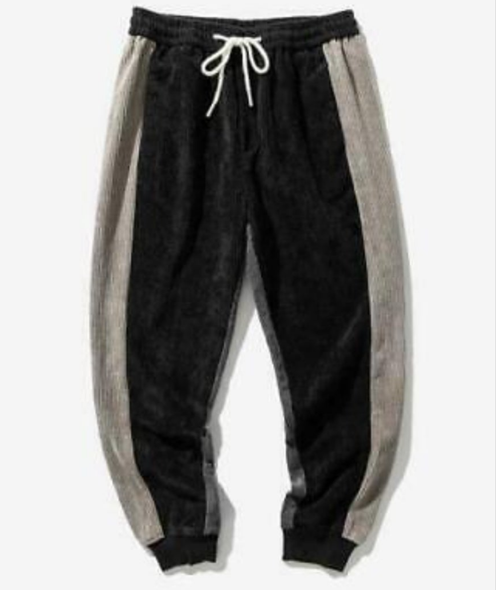 Mens 2 tone corduroy Joggers sweatpants