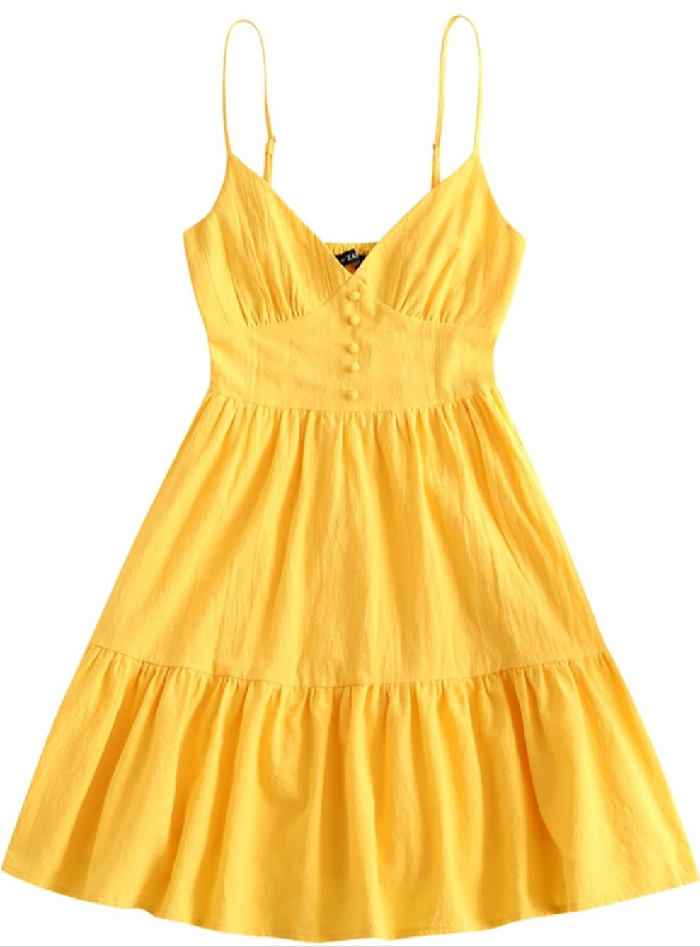 Womens yellow summer ruffle dress