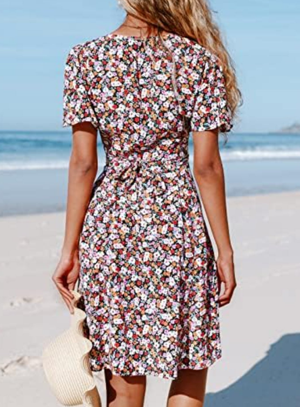 Cupshe ditsy floral v neck summer vacation dress
