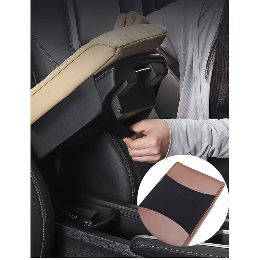 Car Armrest Box Pad for Jeep Grand Cherokee Freedom/Laredo X / 80th Anniversary/Limited X/High Altitude FWD 4x4, Leather Elbow Comfort Booster Pad Waterproof, Auto Protector Cover