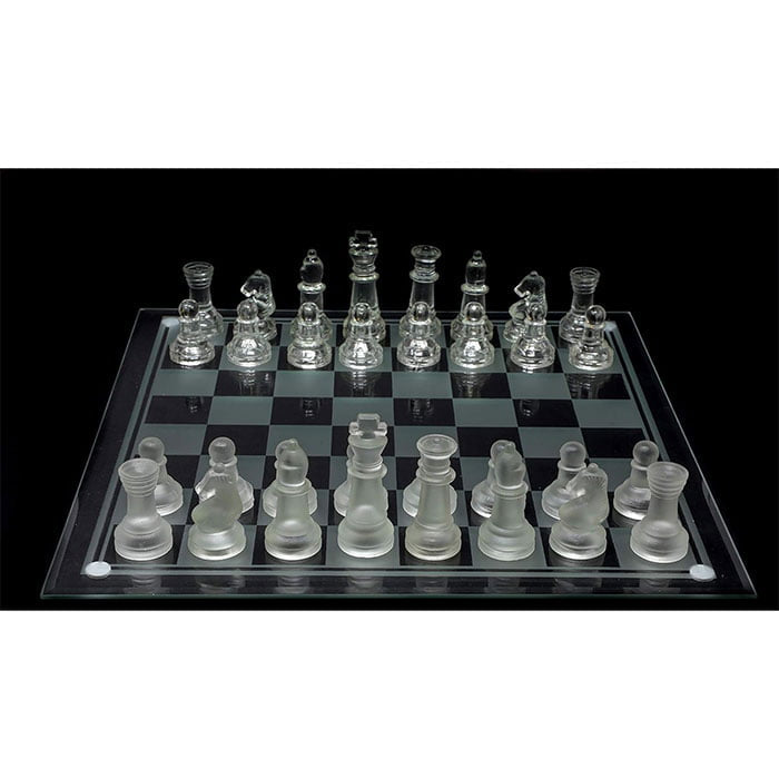 Glass Chess, Vintage Small Glass Chess, Collectibles Chess, Retro Chess Set, Glass Chess Board, Glass Chess Pieces, Retro Glass Chess