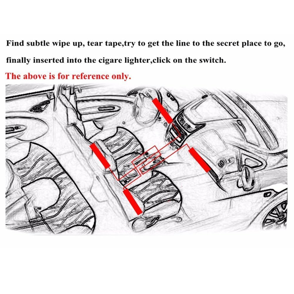 Car LED Strip Light,Uniwit 4 Pieces DC 12V Multicolor Car Interior Music Light LED Underdash Lighting Kit with Sound Active Function and Wireless Remote Control (Remote Control - 72 LED)