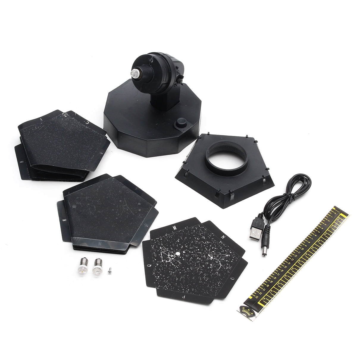 3 Colors Star Sky Laser Projector Light with 2 Lamp Bulbs DIY Night Light Cosmos Celestial Lamp Romantic