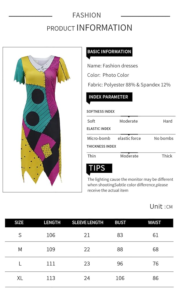 Womens Dresses Christmas Nightmare Sally Cosplay Green Dress Halloween Costumes