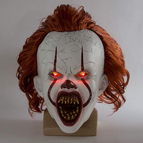 Clown Mask with LED, Light Up Scary Clown Mask for Halloween Props pennywise Cosplay Costume