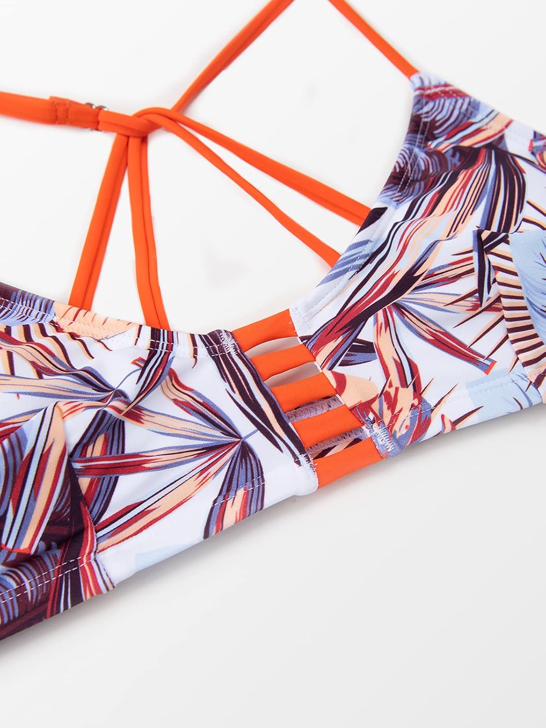 CUPSHE Bikini Swimsuit Tropical Front Crisscross Back Two Piece Bathing Suit