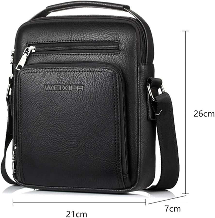 Weixier PU Leather Mens Crossbody Bag Ipad 9.7 Bag Shoulder Bags for Men