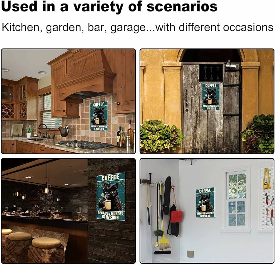 Metal Tin Sign Of Cat Bathing Style,Wash Your Paws Retro Style Poster,Bathroom Art Poster Wall Decor Retro Diner Cafe Home Aluminum Painting 8x12 inch