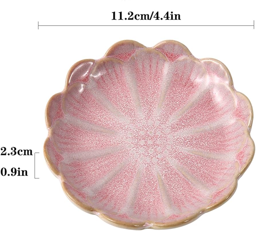 Dipping Bowls 2pcs Household Flower Shape Soy Sauce Dish Seasoning Dish Ceramic Soy Sauce Dipping Bowls Side Dishes for Snack Sushi Fruit Appetizer Dessert Snack Dip Bowl