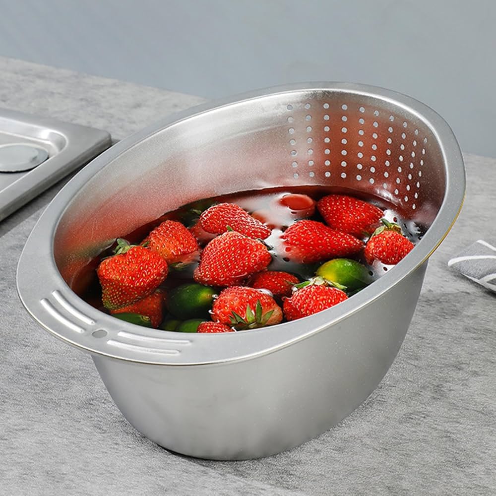 Versatile Rice Washing Bowl The Practical Tool For Home Cooking-Kitchen Colander Bowl Strain Rice Draining Bowl Rice Washing Bow