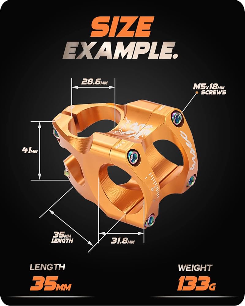 Lightweight CNC Aluminum Bike Stem 31.8 * 35Mm Bike Handlebars Short Stems For Trail AM XC All-Mountain Bike