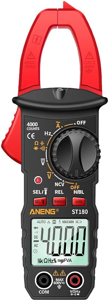 ST180 4000 Counts Digital Clamp Meter AC Current Multimeter Ammeter Voltage Tester Car Amp Hz Capacitance NCV Ohm Tool
