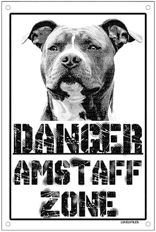 Danger AMSTAFF Zone Metal Sign Beware of the Dog Metal Sign (20cmx 30cm)