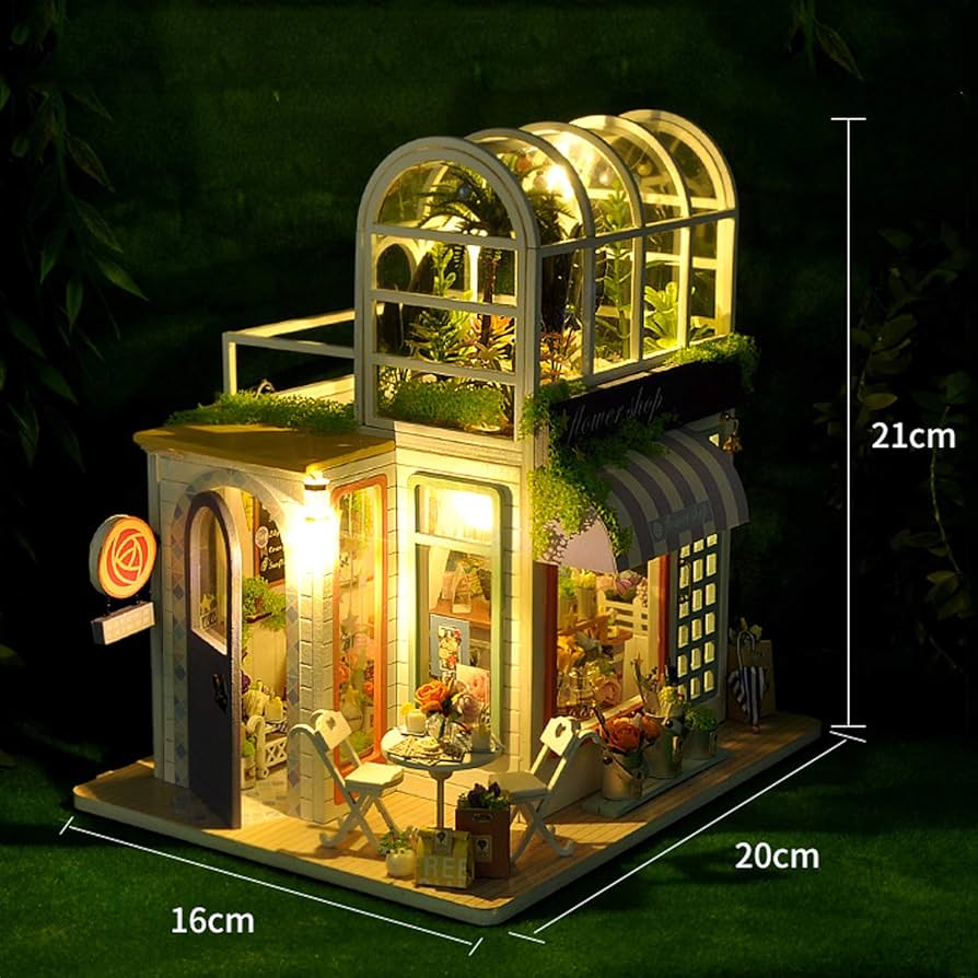 DIY Miniature Dollhouse Kit,Wooden Tiny House Kit with Furniture 1:24 Scale Creative Room Idea for Adults