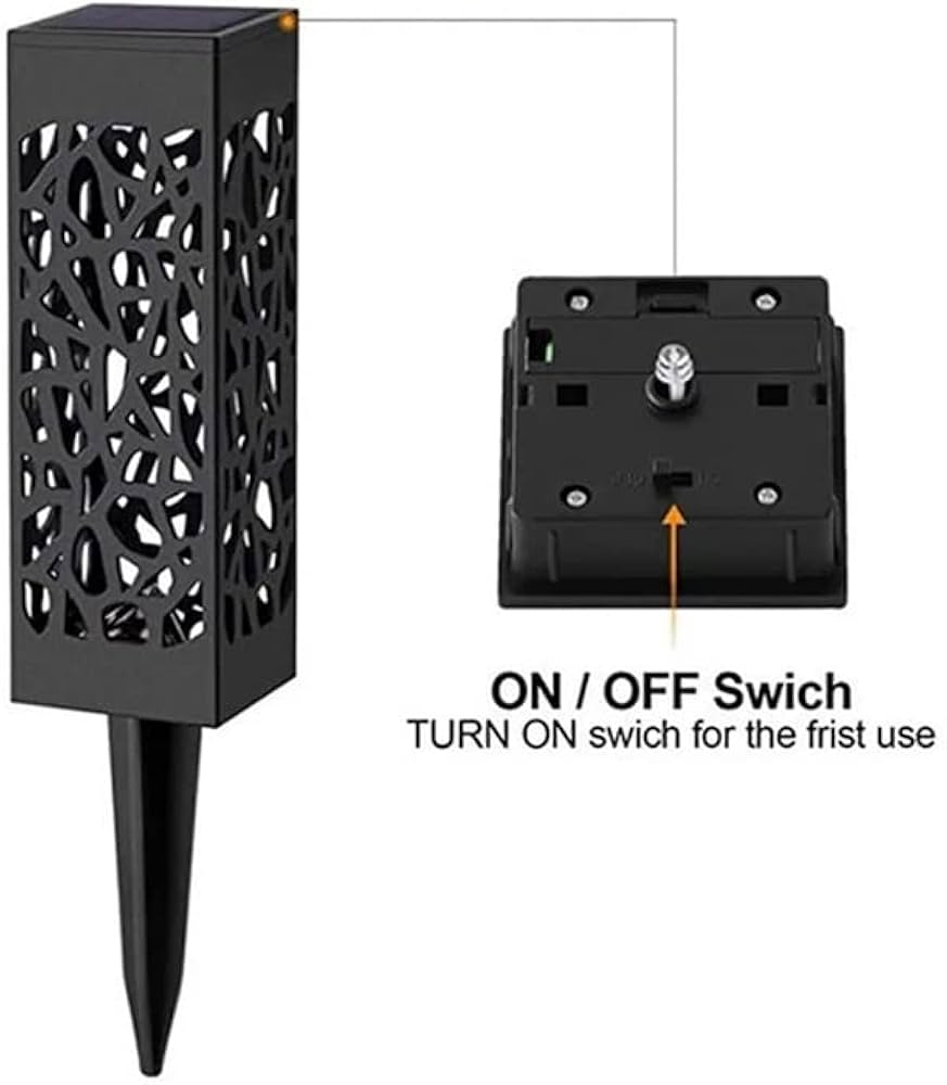 4 Pack Outdoor Solar Lights Solar Powered Outdoor Garden Lights Pathway Lights IP65 Waterproof Landscape Lighting Auto On/Off for Yard Pathway Decor, Hollow Lampshade Walkway Patio Lawn