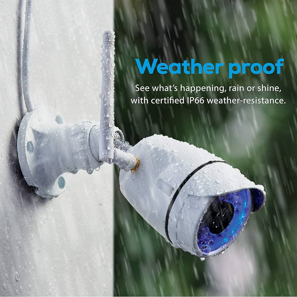 Geeni Hawk Outdoor Smart Wi-Fi Security Camera Night Vision, Motion Alerts IP66 Weatherproof, White