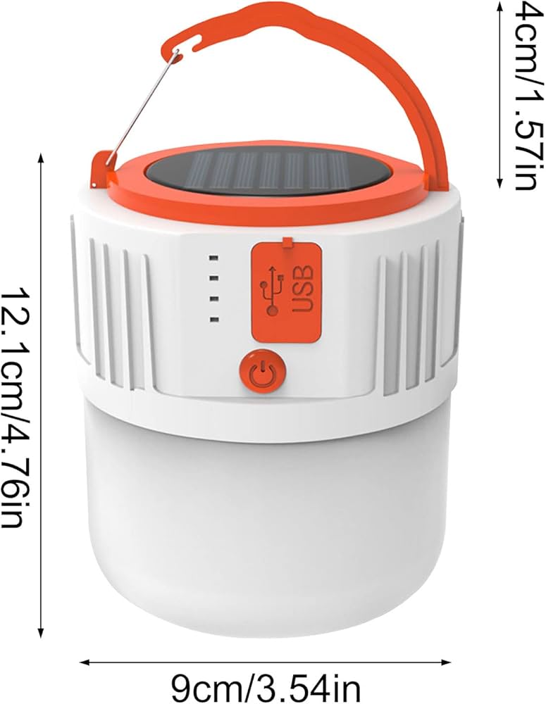 Camping Light, Portable Multifunctional Outdoor USB Emergency Lamp, Led Solar Camping Lantern for Camping Indoor Use,Black(White)