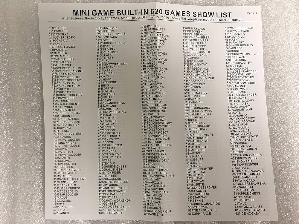 Super Mini Game Console Entertainment System Built-in 620 Classic Games with Two Controllers