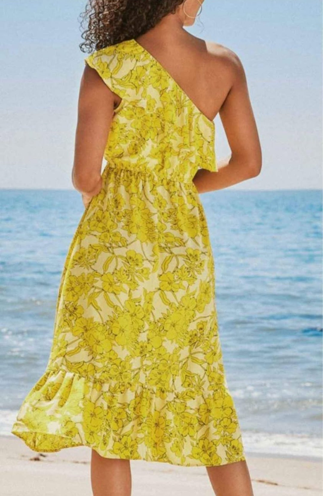 CUPSHE womens one shoulder floral midi dress