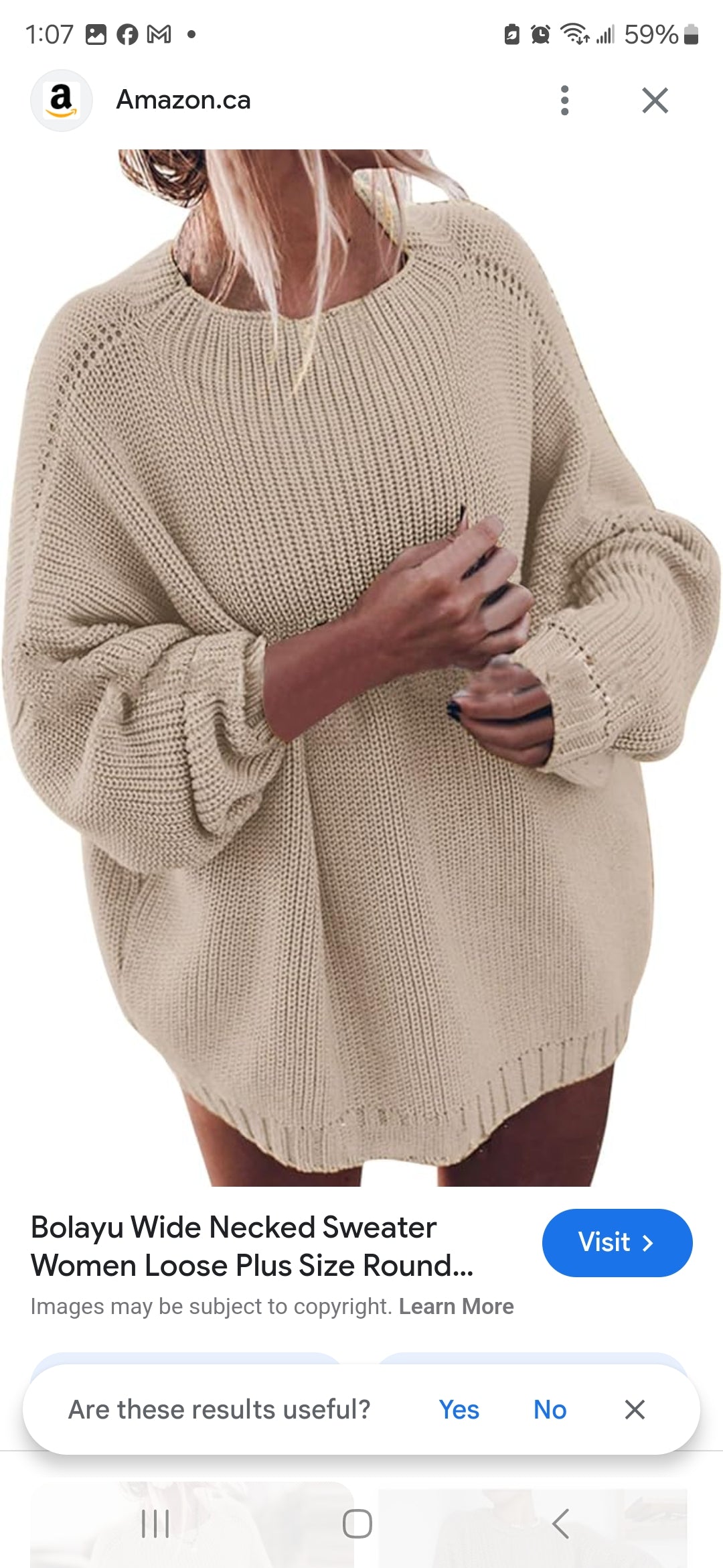 Womens Oversized beige knit sweater