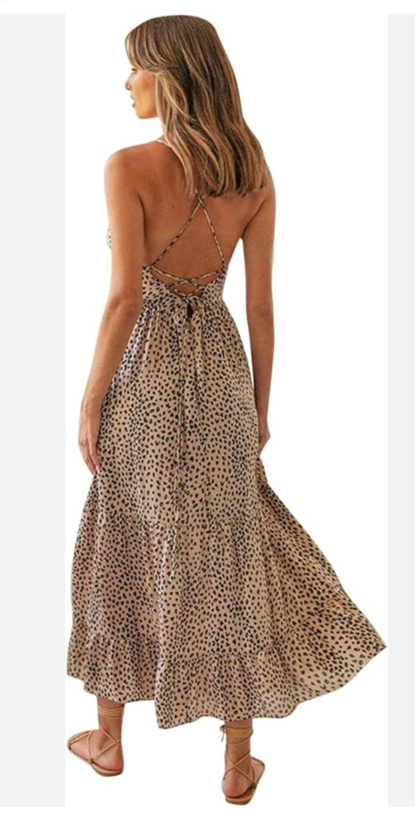 Cupshe Womens leopard bohemian style slip dress