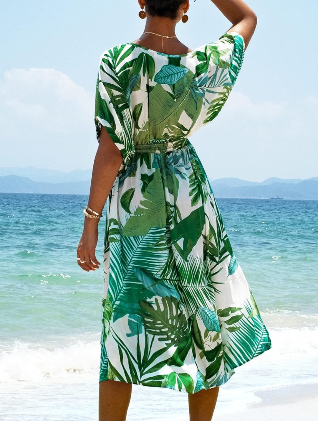 CUPSHE tropical print midi vacation summer dress