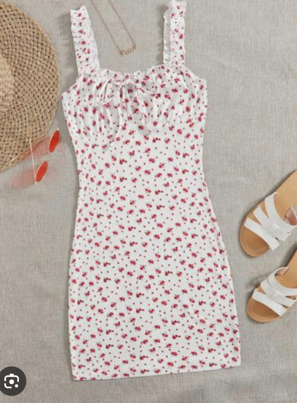 Womens white floral cami dress