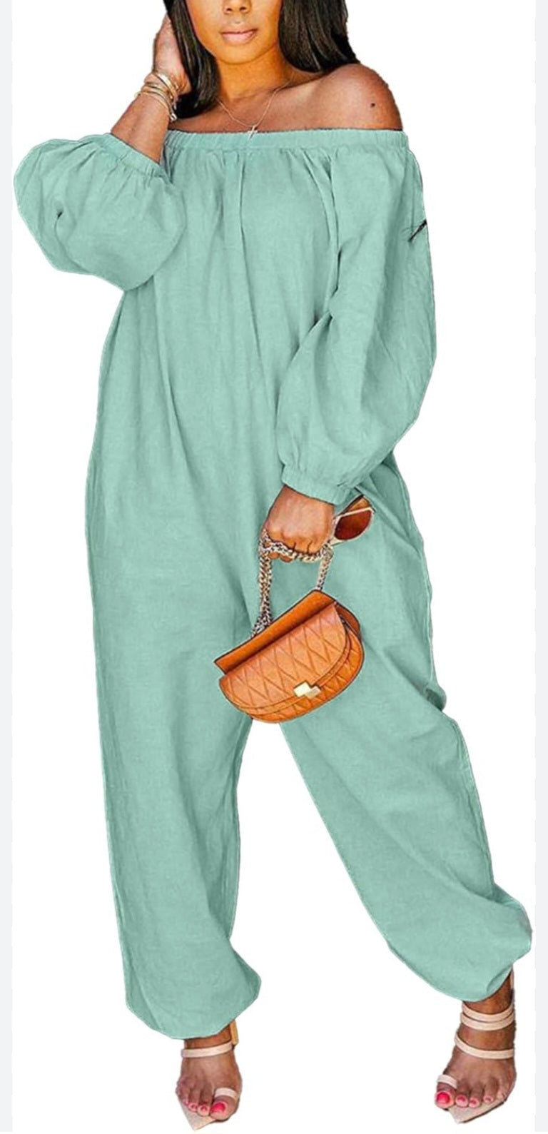Womens oversized offshoulder jumpsuit
