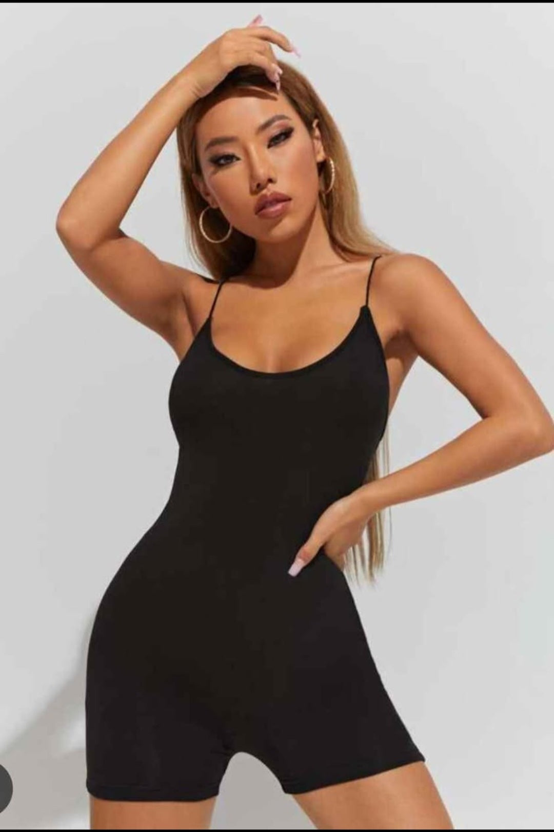 Womens black unitard romper