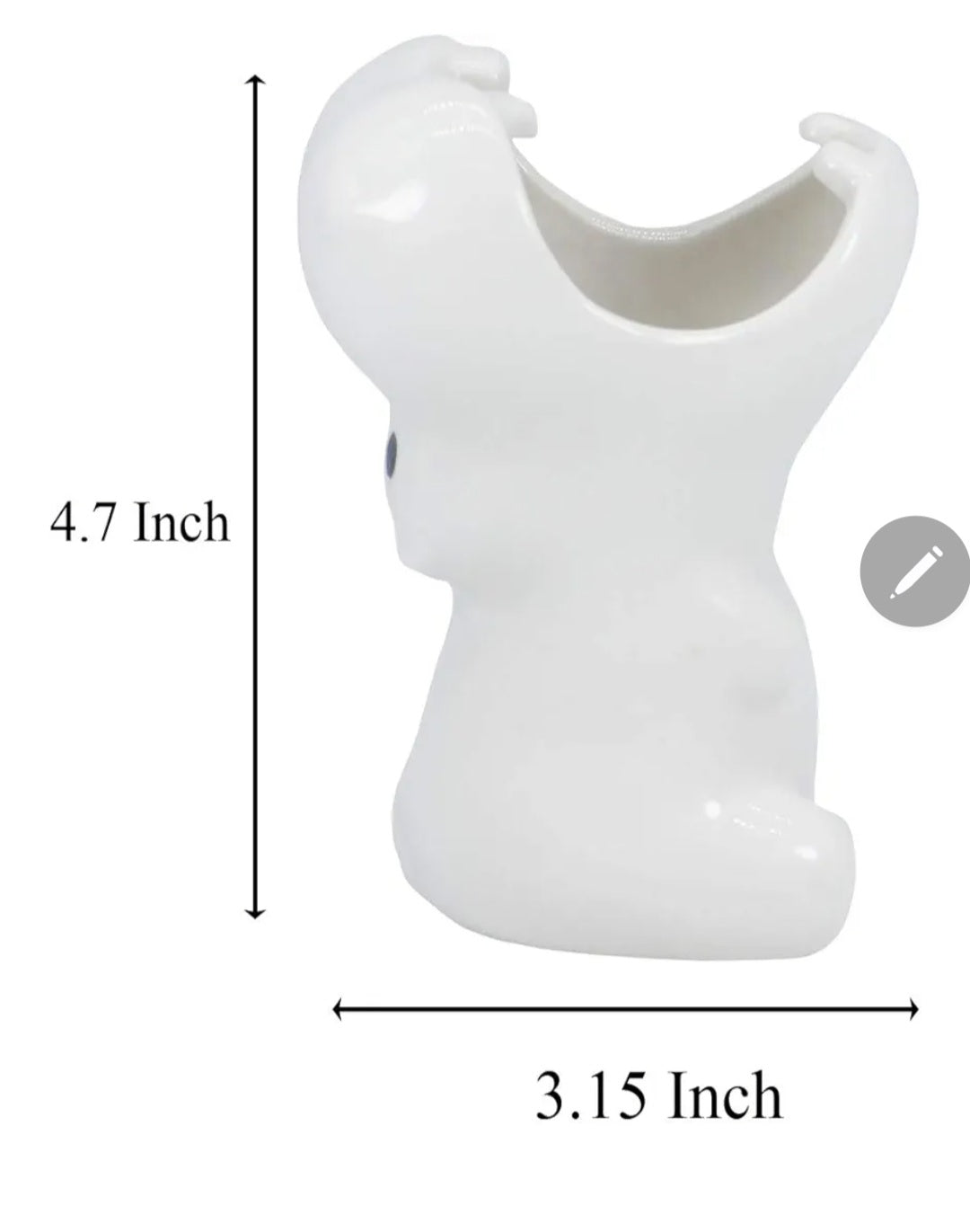 Ceramic white hippo decorative succulent vase