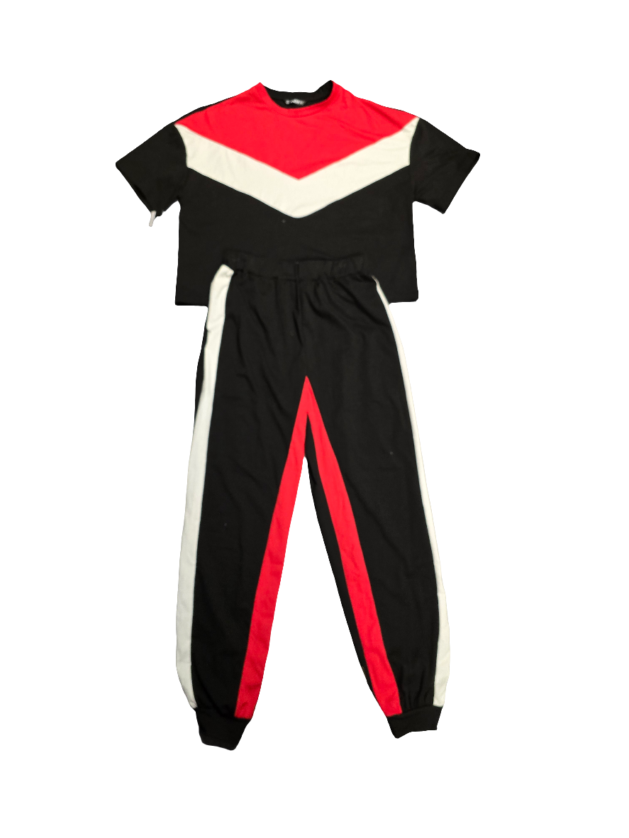 Colourblock 2 pc sweatpants and matching tshirt