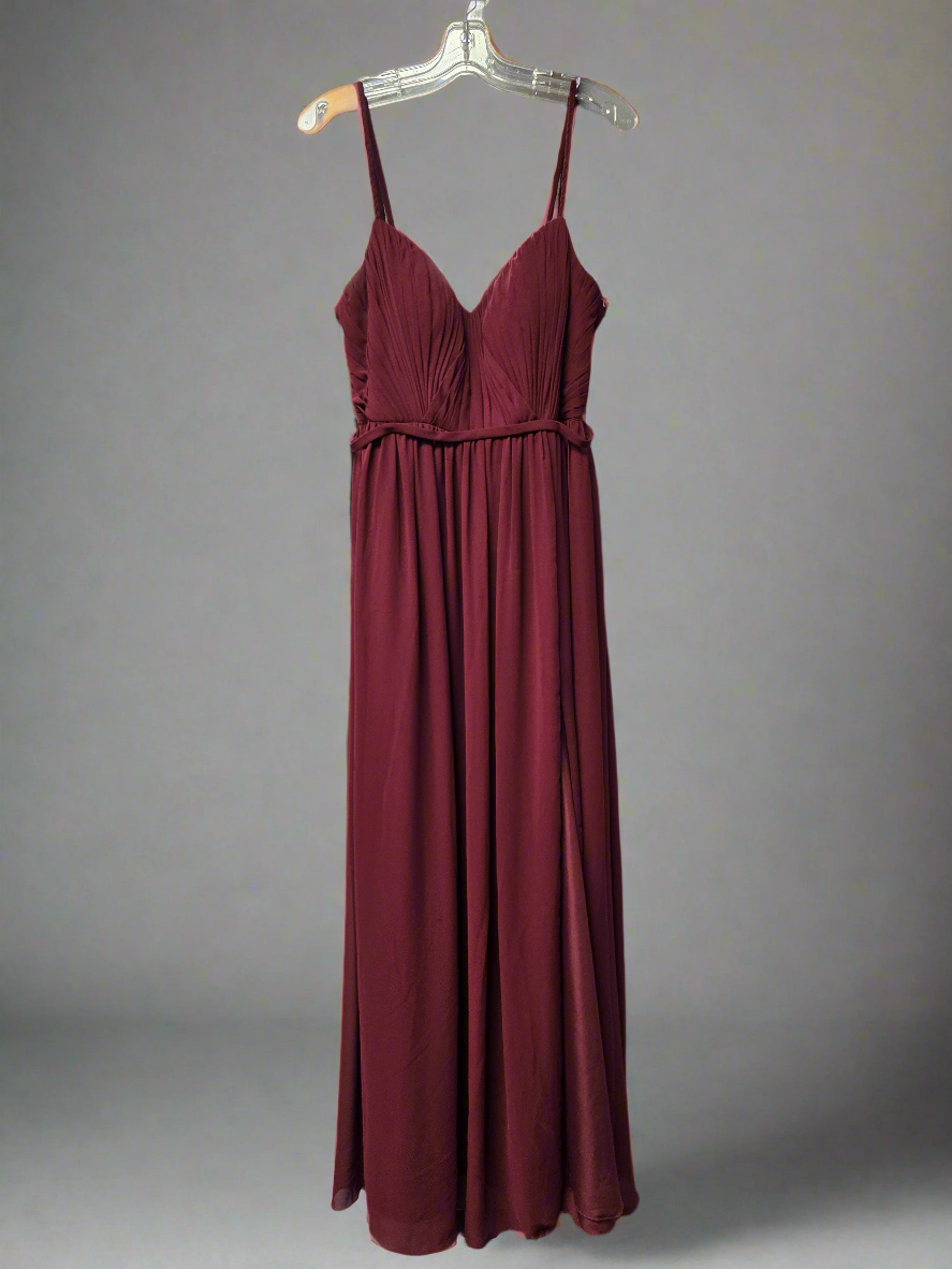 Azazie Zuma formal bridesmaid dress in cabernet