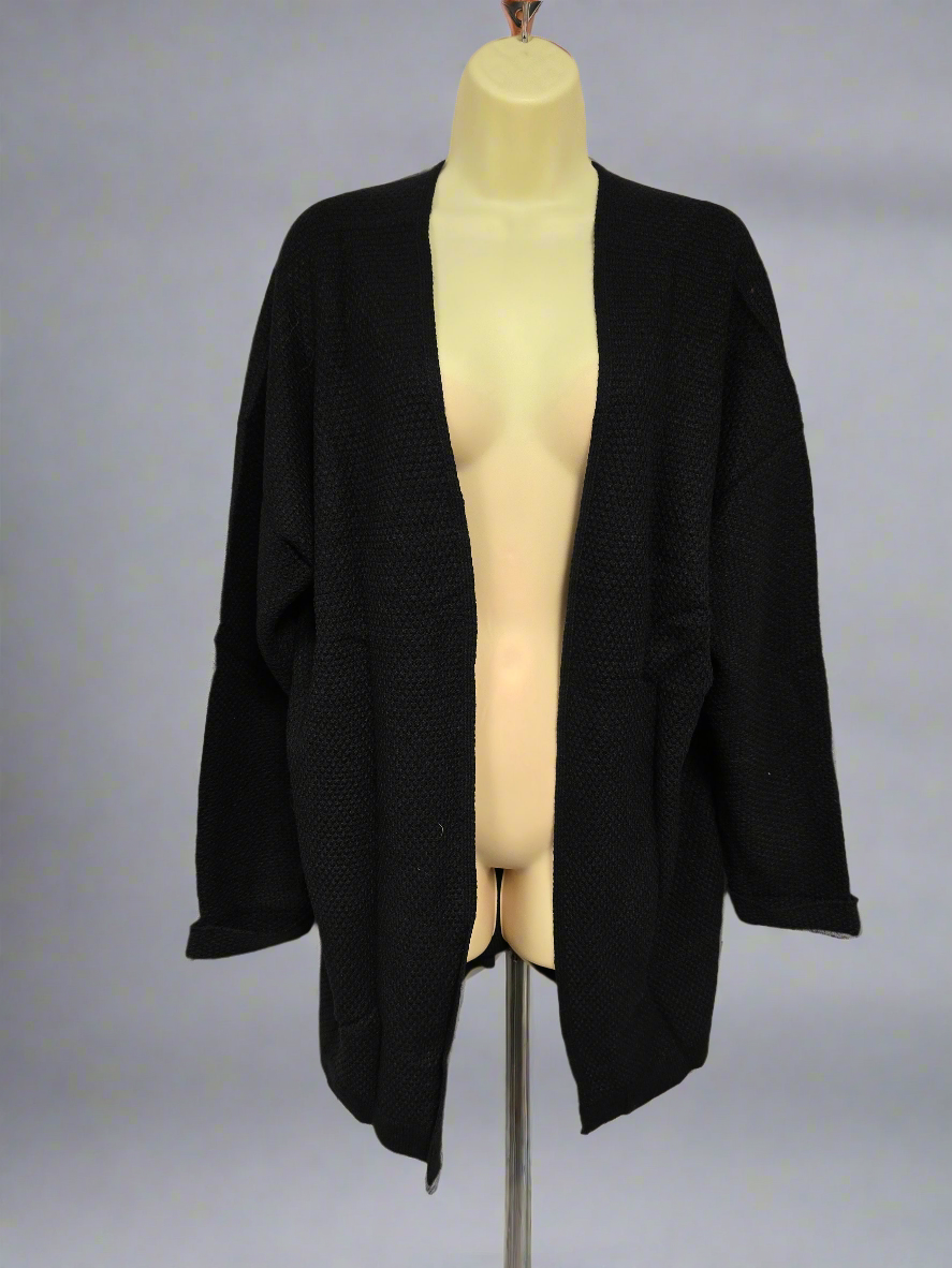 Womens black knit cardigan sweater