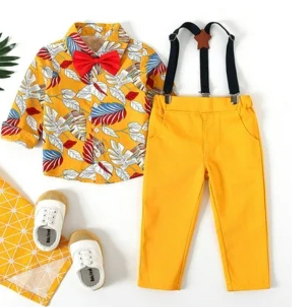 Boys long sleeve 4pc dress shirt outfit