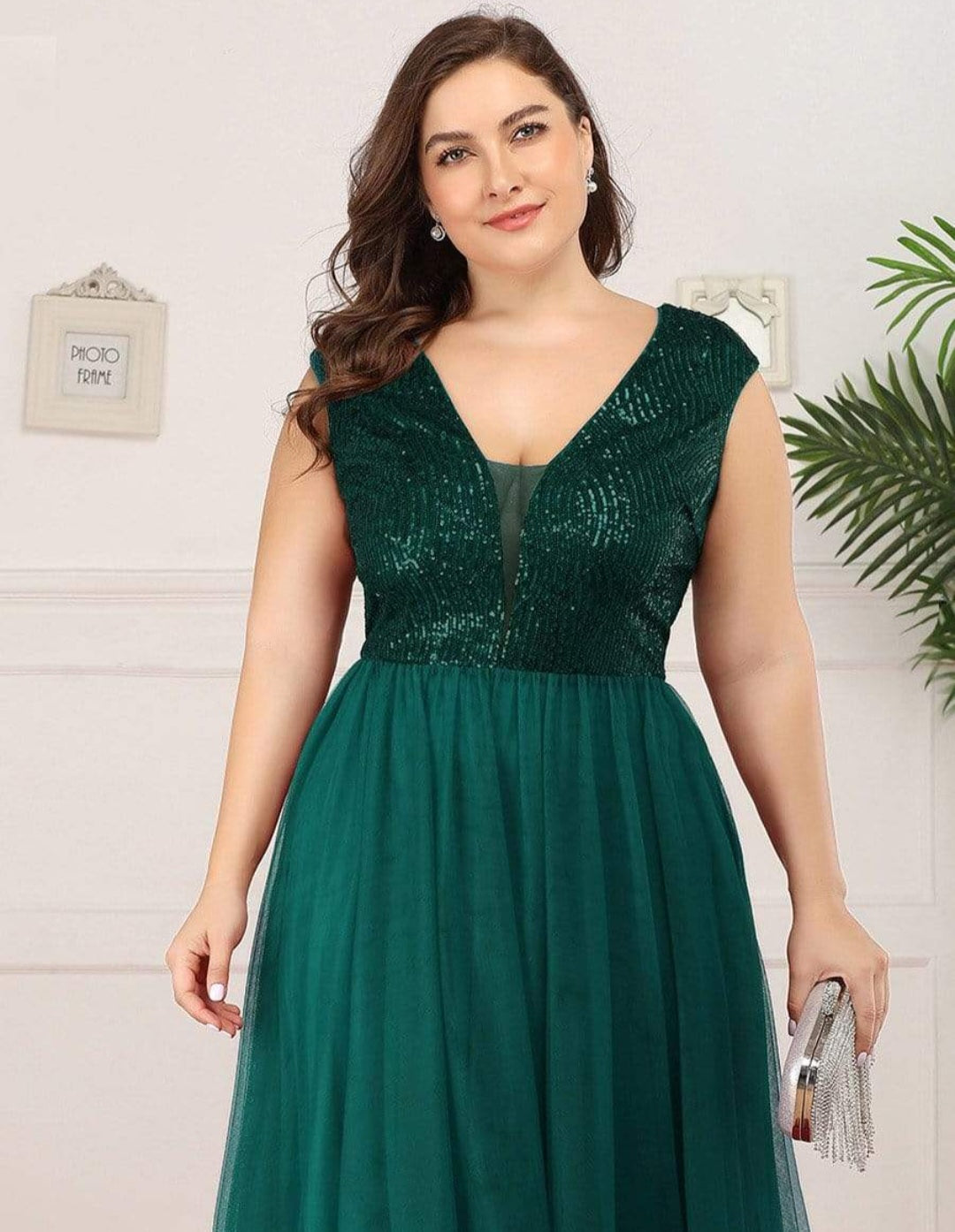 Womens maxi evening wear green dress