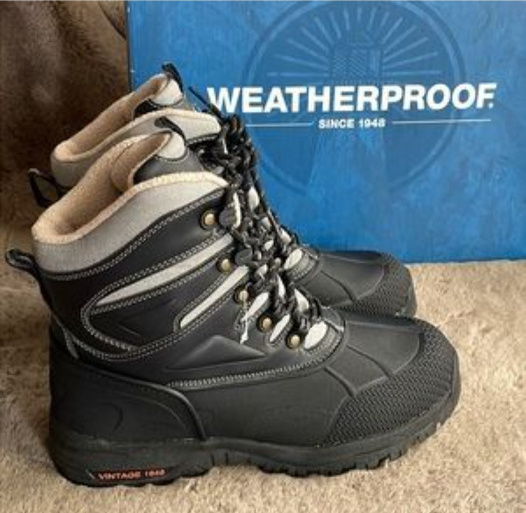 New Weatherproof Heritage Jessie Black Waterproof Winter Boots Men’s 11M Weatherproof Vintage Jessie Mens Padded Insole Man Made  main image 3
