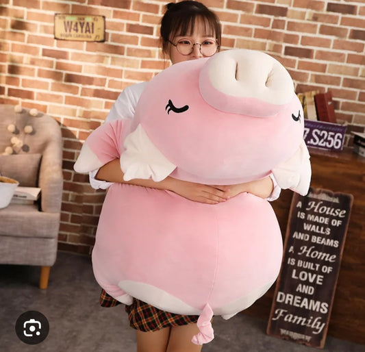 Big cute kawaii stuffed animal sleeping pig plush