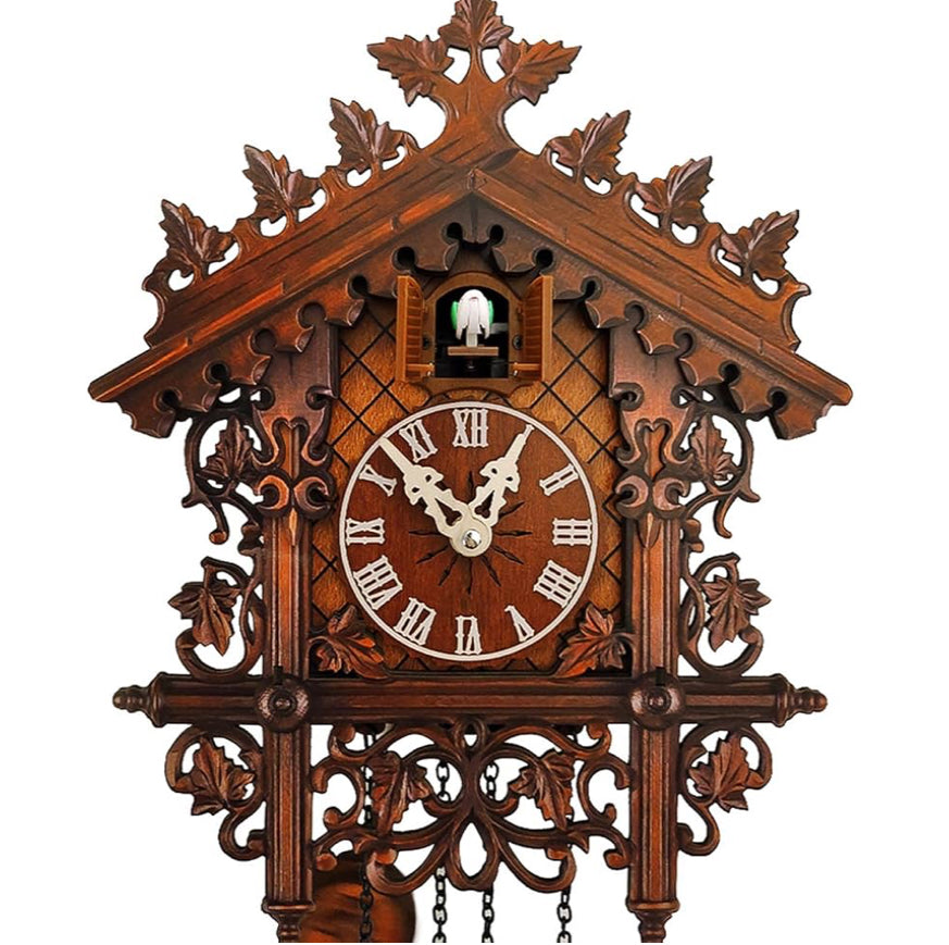 Wall Clock, Wooden Cuckoo Clock, Creative Decoration Cuckoo Clock, Battery Operated Alarm Clock for Indoor Walls Courtyards Living Rooms Halls Offices