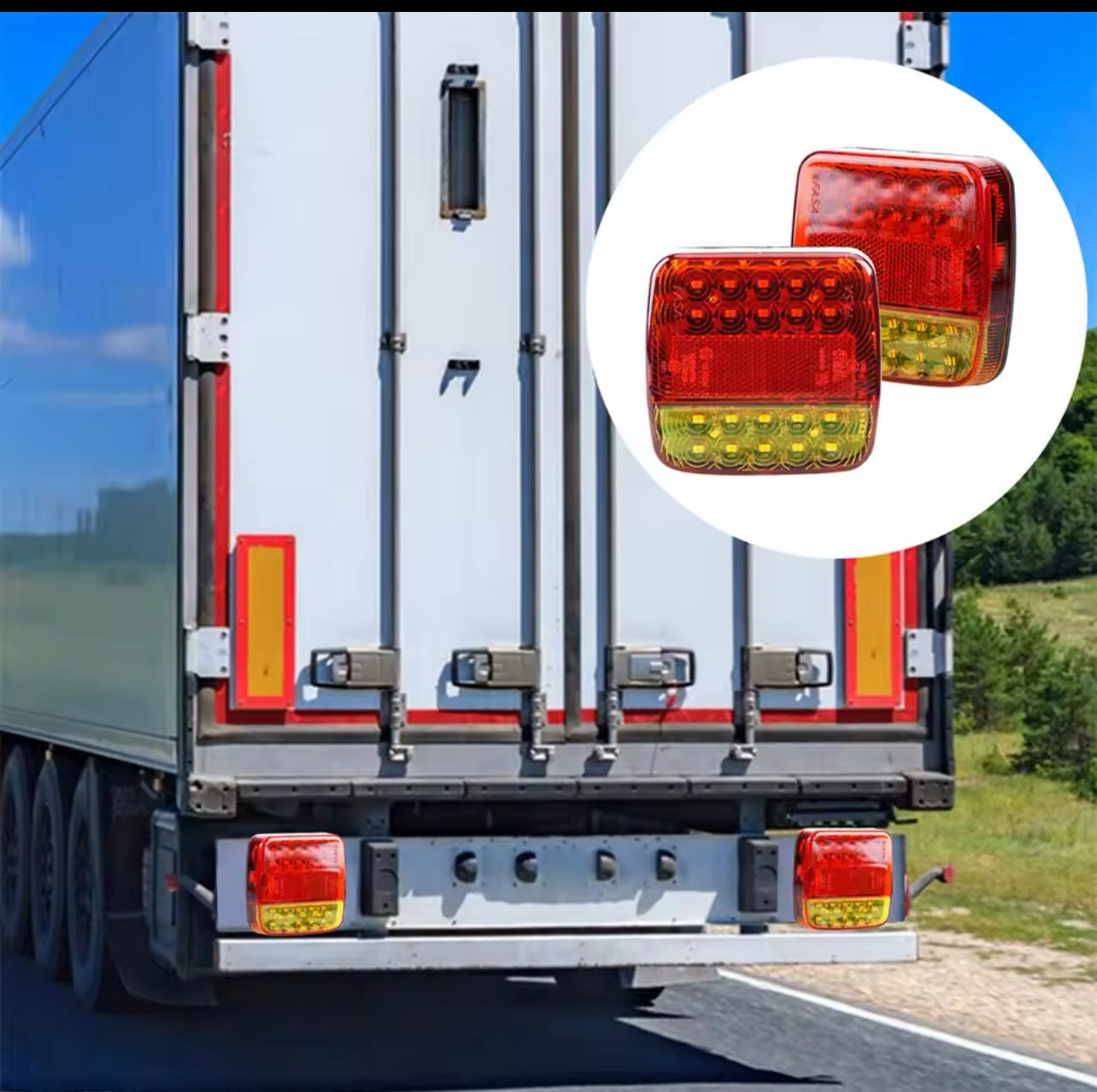 2pcs Wireless Magnetic LED Truck Tail Light Trailer Rear Light Signal Warning Brake Light for Caravans Campers Lorry RV