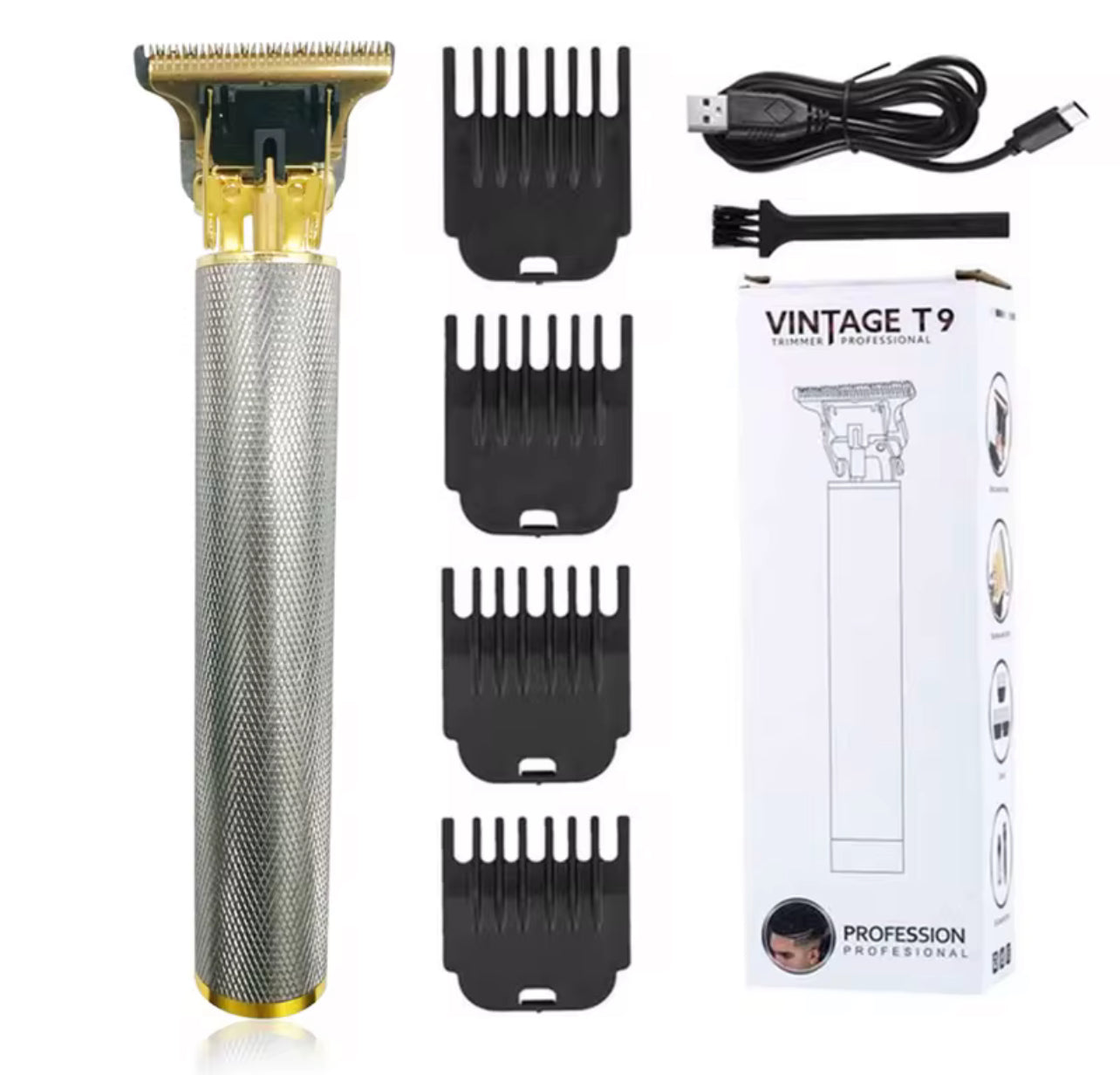 Hair Cutting Machine T9 Vintage Hair Trimmer for Men Barber Professional Lighter Clippers USB Rechargeable