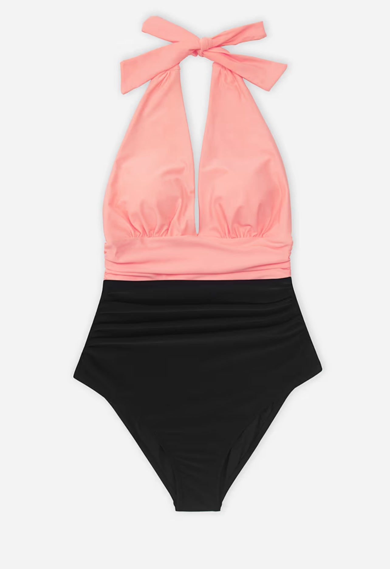 CUPSHE Christine Ruched Halter One Piece Swimsuit