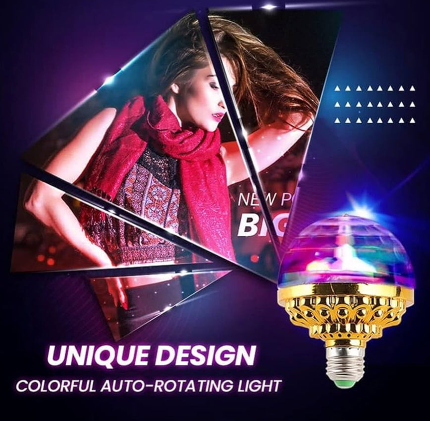 Colorful Rotating Magic Ball Light, Party Lights Disco Ball, Mirror Disco Ball Shape Bulb, Magic Rotating Ball Light Bulb with Sockets for Home Party Music Themed Bar