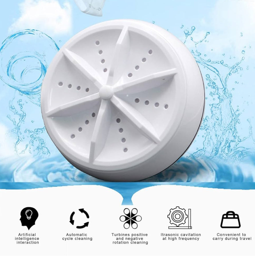 Mini Washing Machine,Turbine Washing Machine Mini Washer Portable Washing Machine, Ultra Sonic Washing Machine with USB for Travel Business Trip or College Rooms
