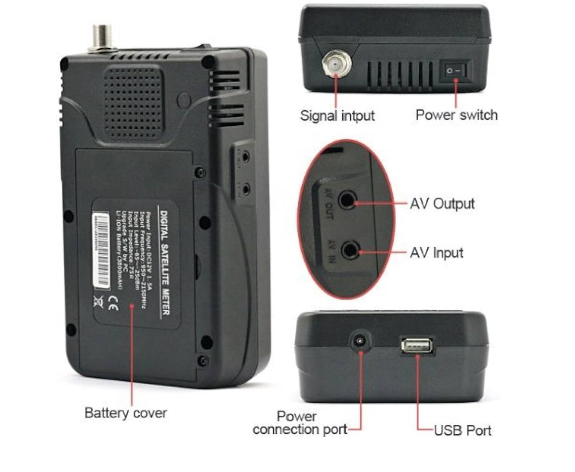 SATLINK WS-6906 3.5'' Screen DVB-S FTA Data Digital Satellite Finder Meter