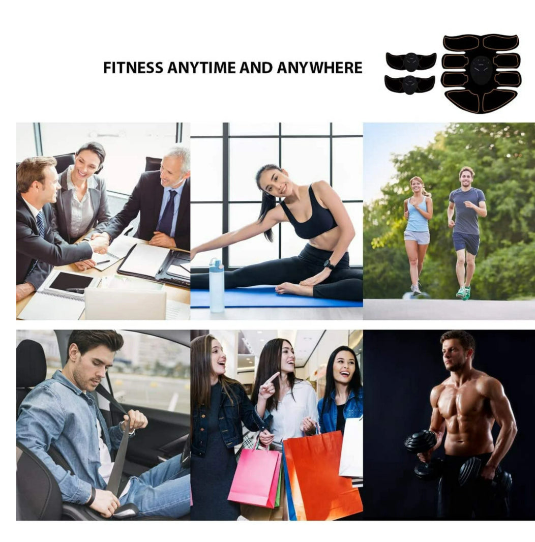 Muscle Toner EMS AB Toning Belt for Body Fitness 6 Modes 10 Levels for Abdomen Leg Arm Abdominal Workout Equipment for Men Women Portable Training Gear at Home Office Wireless Electric ABS Trainer